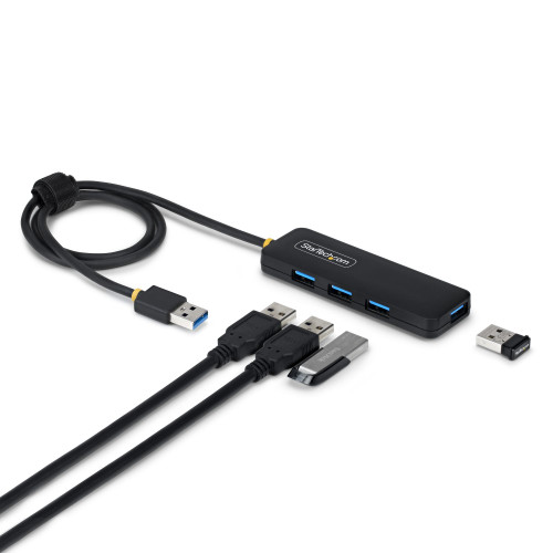 StarTech.com H5A4A-USB-HUB-2 interface hub USB 3.2 Gen 1 (3.1 Gen 1) Type-A 5000 Mbit/s Black , H5A4A-USB-HUB-2