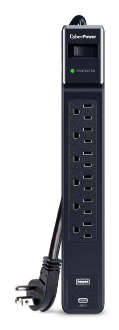 CyberPower CSP604UC surge protector Black 6 AC outlet(s) 125 V 48" (1.22 m) , CSP604UC