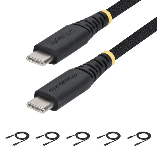 StarTech.com USB2CC3FNCBR5PK USB cable USB 2.0 35.8" (0.91 m) USB C 0.48 Gbit/s 60 W Black , USB2CC3FNCBR5PK