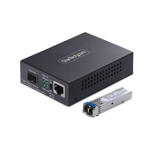 StarTech.com MCM1110SMLC40 network media converter 2000 Mbit/s 1310 nm Single-mode Black , MCM1110SMLC40