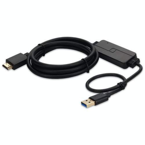 AddOn Networks USB32HDMI2M video cable adapter 78.7" (2 m) USB Type-A HDMI Black , USB32HDMI2M