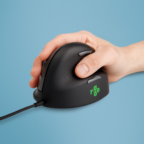 R-Go Tools Ergonomic mouse R-Go HE Break with break software, medium (hand size 165-185 mm), right-handed, Wired, black - RGOHE , RGOHE