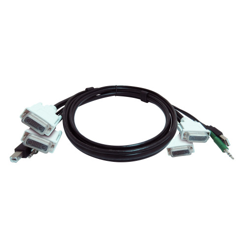 Black Box SKVMCBL-2DVI-10TAA KVM cable Black, White 119.7" (3.04 m) , SKVMCBL-2DVI-10TAA