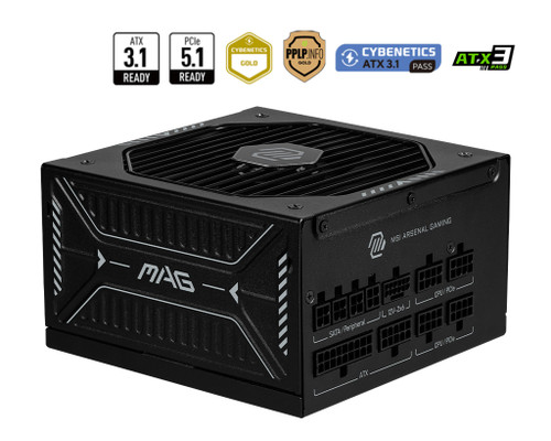 MSI MAG A850GLS PCIE5 power supply unit 850 W 24-pin ATX ATX Black - MAGA850GLSPCIE5 , MAGA850GLSPCIE5