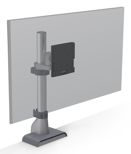 HAT Design Works E5 Single Static Pole 44" Desk Black - E5G-P01-BLK , E5G-P01-BLK
