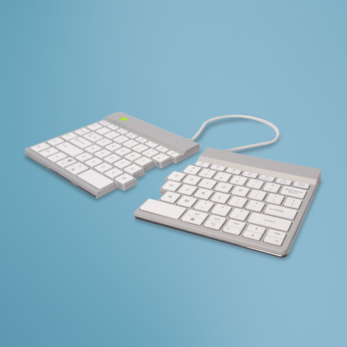 R-Go Tools Ergonomic keyboard R-Go Split Break with break software, ergonomic split keyboard, QWERTY (US), Bluetooth, white - RGOSBUSWLWH , RGOSBUSWLWH