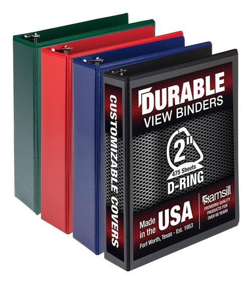 Samsill Durable ring binder A4 Black, Dark Blue, Green, Red - MP46468 , MP46468