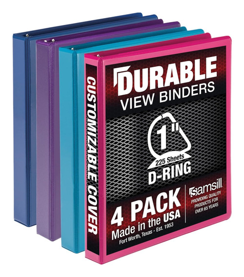 Samsill Durable ring binder A4 Blue, Dark Blue, Pink, Purple - MP46439 , MP46439