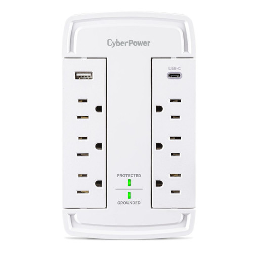 CyberPower CSP6WSUC surge protector White 6 AC outlet(s) 125 V 70.9" (1.8 m) , CSP6WSUC