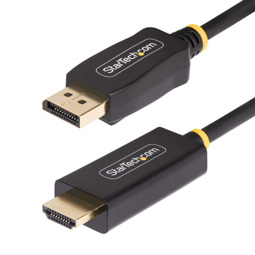 StarTech.com 3M-DP-HDMI-4K60-HDR video cable adapter 118.1" (3 m) DisplayPort HDMI Type A (Standard) Black , 3M-DP-HDMI-4K60-HDR