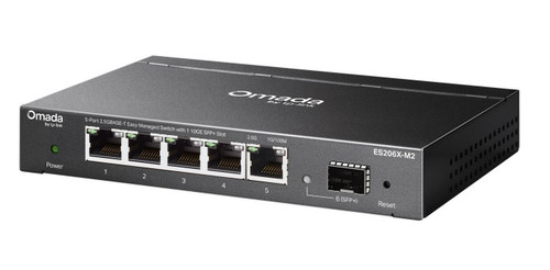 TP-Link Omada ES206X-M2 network switch Managed L2 2.5G Ethernet (100/1000/2500) Desktop/Wall-Mounting Black , ES206X-M2