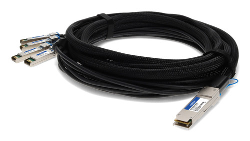 AddOn Networks ADD-QDESEX-PDAC5M InfiniBand/fibre optic cable 196.9" (5 m) QSFP+ 4x SFP+ DAC Black, Stainless steel , ADD-QDESEX-PDAC5M