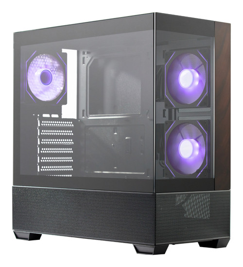 Cooler Master Elite 690 Wood Midi Tower Black - E690-KHNN-S00 , E690-KHNN-S00