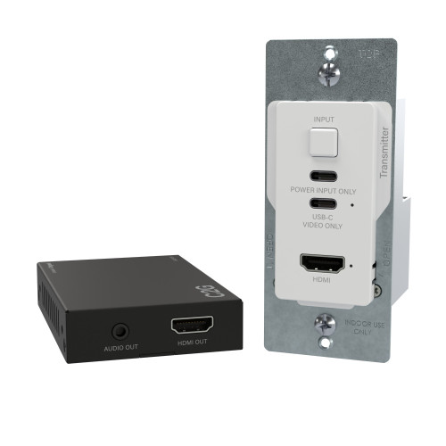 C2G HDMI and USB-C Video and Charging over Cat Extender Wall Plate Transmitter to Box Receiver - 4K 60Hz - C2G30005 , C2G30005