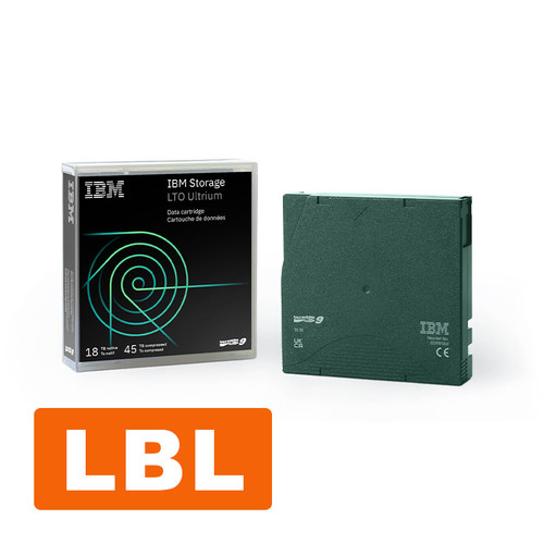 02XW568L |IBM LTO Ultrium 9 18TB Data Cartridge with Barcode Label - 02XW568L