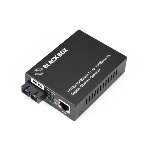 LGC211A-R2 |Black Box Gigabit Ethernet Media Converter, Copper to Multimode Fiber, 850nm, 0.5km, SC - LGC211A-R2