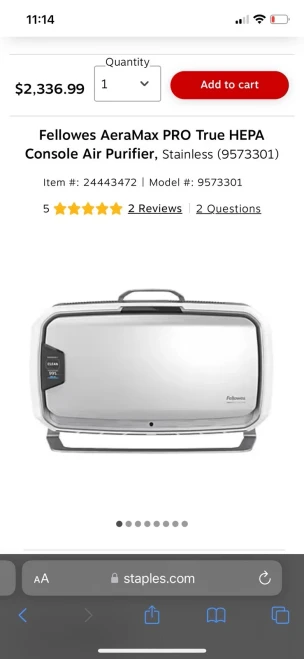 9573301 |Fellowes AeraMax PRO Am 4S PC Air Purifier - 9573301