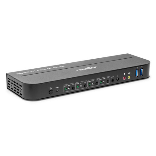 Y10A327-B1 |SolidKVM SK04 DisplayPort 1.4 and USB 3.0 4×1 KVM Switch 4K@60Hz, HDR, HDCP 2.2, IR, DP 1.4, USB Sharing - Y10A327-B1