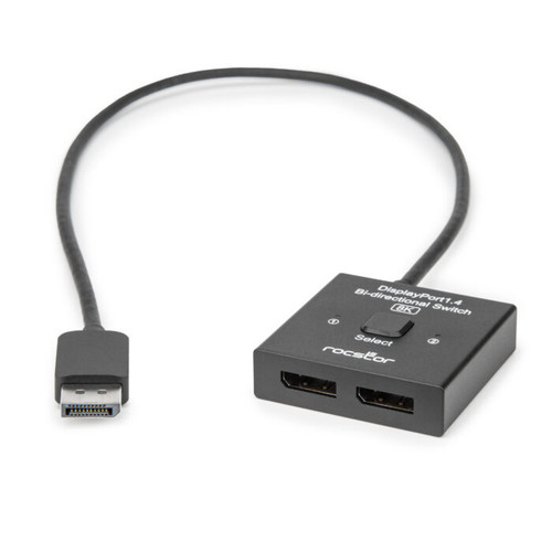 Y10A336-B1 |Premium 2×1 8K/4K DisplayPort 1.4 Bi-Directional KVM Switch  Fixed 1.6ft DisplayPort Cable  Black - Y10A336-B1