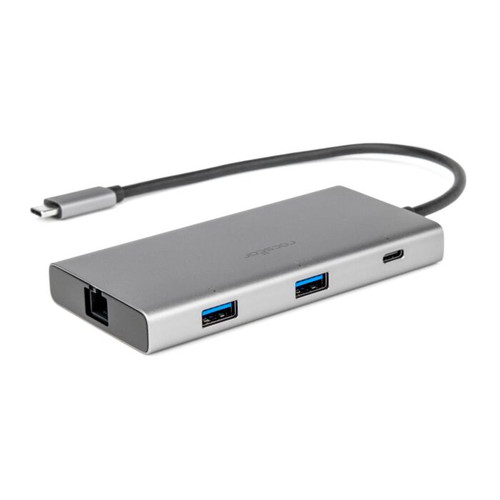 Y10P029-S1 |USB-C Dual Display Portable Dock Multiport Adapter with DP 1.4 Alt Mode  USB-C 100W PD  Aluminum Silver - Y10P029-S1