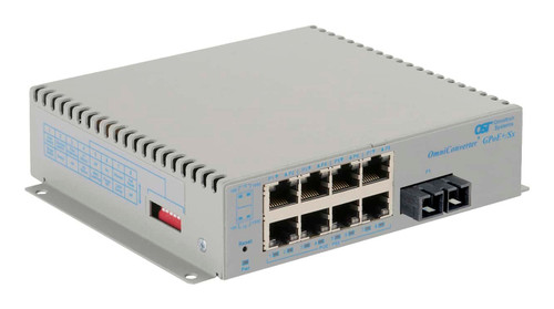 9443-2-18-9Z |9443-2-18-9Z Omnitron OmniConverter 8-Ports PoE+ 1000Base-T + 1 x SFP Port L2 Unmanaged 1U RM Ethernet Fibre Switch