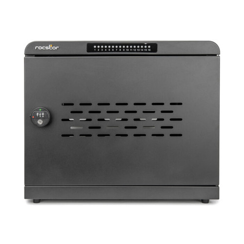 VT0025-B1 |Rocstor Volt UC16 USB-C 16-Device Charging Station Cabinet -1000W Total PD  Rugged Metal  Black - VT0025-B1