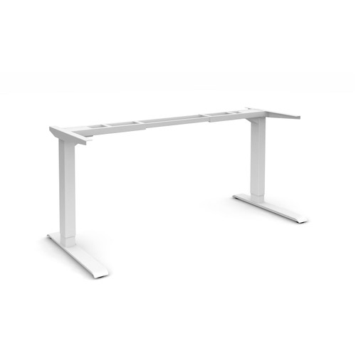 HAT2-MID-S WH |HAT DESIGN WORKS Mid HAT Height Adjustable Base, White, holds 300 lbs, 24IN-41IN Frame, Two-Legged, T-Foot - HAT2-MID-S WH