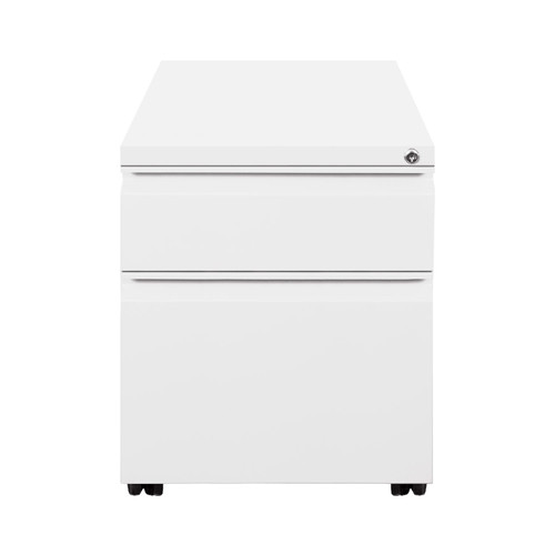 MPEDBF-15 WH |HAT DESIGN WORKS Mobile Pedestal File and Storage Drawers, White, 2 locking, 2 non-locking - MPEDBF-15 WH