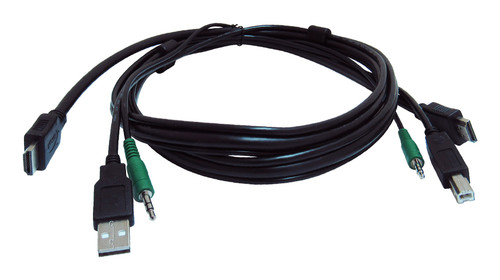 SKVMCBL-HDMI-10 |Black Box Secure KVM Cable - Each end (1) USB, (1) HDMI, (1) 3.5mm Audio, 10-ft. (3.04-m) - SKVMCBL-HDMI-10
