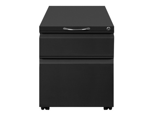 MPEDBF-15 BK |HAT DESIGN WORKS Mobile Pedestal File and Storage Drawers, Black, 2 locking, 2 non-locking - MPEDBF-15 BK