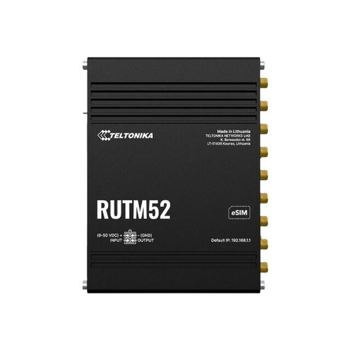 RUTM52200600 |Teltonika Networks The RUTM52 is a dual 5G modem router with multi-WAN capabilities, 4G backwards compatibility, dual SIM slots, eSIM support, SA and NSA 5G - RUTM52200600