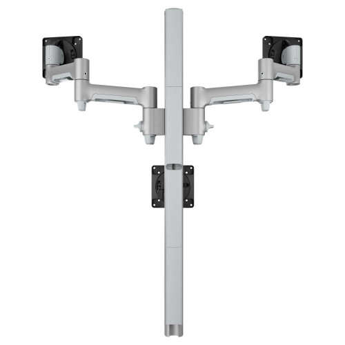 AWMS-3-TH467-H-S |Atdec AWMS-3-TH467-H-S Triple Monitor Stack Mount, Up to 49", Heavy-Duty F-Clamp, Silver