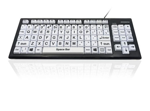 KYB-MON2BLK-UCUS |Ergoguys High Contrast Keyboard Wh Key Bl Letters - KYB-MON2BLK-UCUS