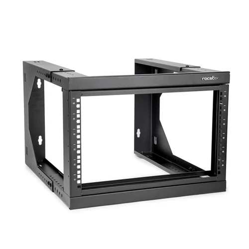 Y10E097-B1 |Rocstor SolidRack 6U Wall Mount Rack - 2-Post Open Frame - Adjustable Depth 18 - 25.6 - 85 lbs Weight Capacity - 19in Width - Cold-rolled Steel - Unassembled - Y10E097-B1