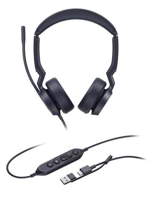 1308186 , Yealink UH44 Dual Teams USB-C/A Headset Wired Head-band Office/Call center USB Type-C / USB Type-A Black - 1308186