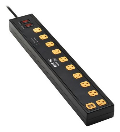 TLP1010USB , Eaton TLP1010USB Surge Protector Black 10 AC outlet(s) 110 - 125 V 118.1" (3 m)