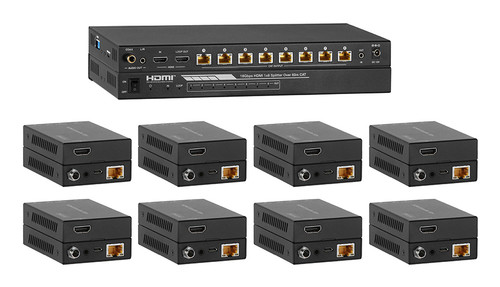 SP-HDPOC1X8 , KanexPro SP-HDPOC1X8 AV extender AV transmitter & receiver Black