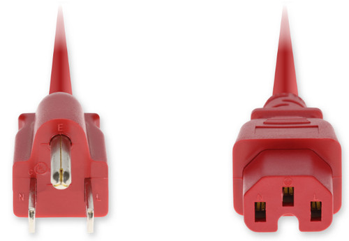 ADD-N5152C15H14G8FRD , AddOn Networks ADD-N5152C15H14G8FRD Power Cable Red 94.5" (2.4 m) NEMA 5-15P C15 coupler