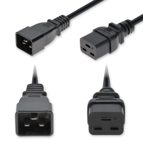 ADD-C202C19C14G3FBK , AddOn Networks ADD-C202C19C14G3FBK Power Cable Black 35.4" (0.9 m) IEC C20 IEC C19