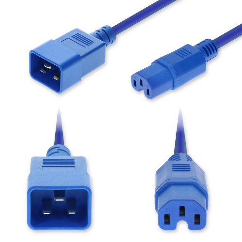 ADD-C202C15C14G6FBE , AddOn Networks ADD-C202C15C14G6FBE Power Cable Blue 70.9" (1.8 m) IEC C20 IEC C15
