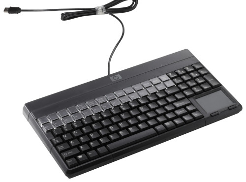 FK221AA#ABA , HP USB POS Keyboard, 106-Key QWERTY, 28 Relegendable Keys, Touchpad - FK221AA#ABA