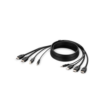F1DN2CCBL-HH6T , Belkin F1DN2CCBL-HH6T KVM Cable Black 70.9" (1.8 m)
