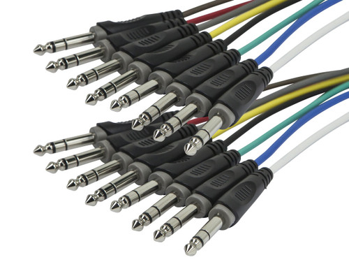 601191 , Monoprice 601191 audio Cable 39.4" (1 m) 8 x 6.35mm TRS Multicolor