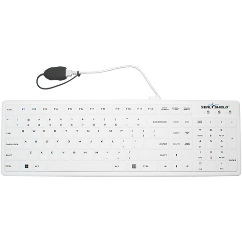 SWK104 , Seal Shield Seal Silk Pro keyboard Industrial USB QWERTY US English White - SWK104