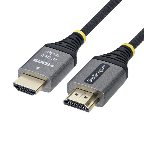 HDMI2-FLEX-4K60-3F , StarTech.com HDMI2-FLEX-4K60-3F HDMI Cable 35.8" (0.91 m) HDMI Type A (Standard) Black, Silver