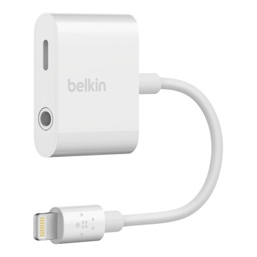 F8J212BTWHT , Belkin 3.5mm Audio + Charge RockStar Adapter (White) - F8J212BTWHT
