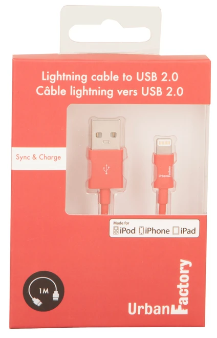 CID34UF , Urban Factory CID34UF lightning Cable 39.4" (1 m) Red