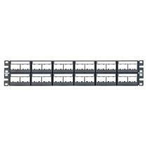 CPPL48WBLY , Panduit CPPL48WBLY Mini-Com Modular Patch Panel, 48-Port, 2U, Flat Unshielded Front Access, Black