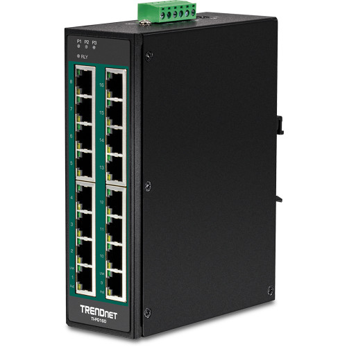 TI-PG160 , Trendnet TI-PG160 network switch Unmanaged Gigabit Ethernet (10/100/1000) Power over Ethernet (PoE) Black