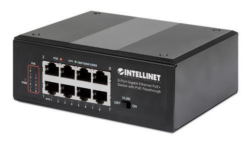 561624 , Intellinet 561624 network switch Gigabit Ethernet (10/100/1000) Power over Ethernet (PoE) Black
